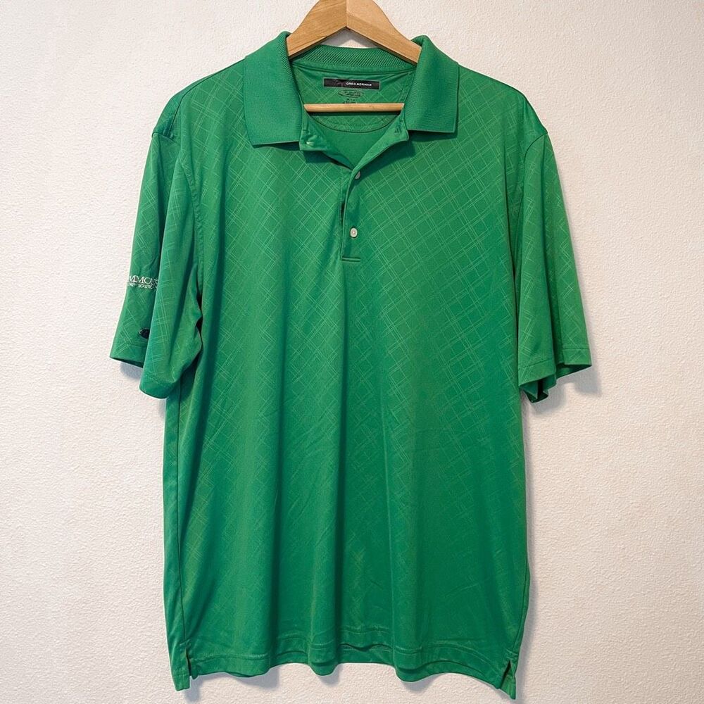 Greg Norman Play Dry Green Golf Polo Size XL LOGO